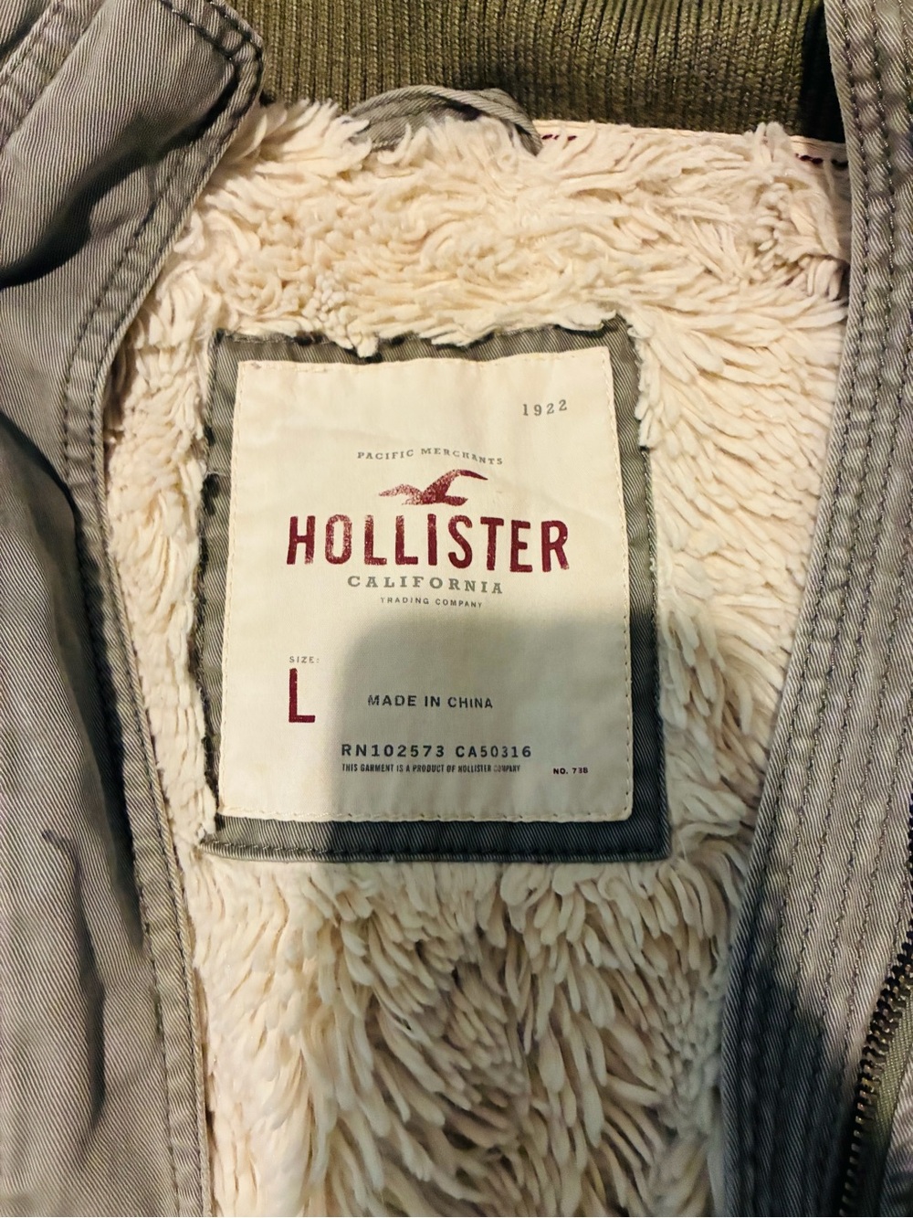 Hollister Olive Green Bomber Jacket - Picture 4 of 7